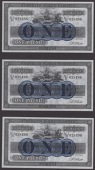 Northern Bank Limited, £1 (3), 1 January 1940, consecutive serial numbers N-I/H 028488-90, White signature,...