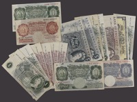 Bank of England, a group comprising Peppiatt, £1, 1940, prefix O82E, Beale, £1, 1950, last series L23J, O’Brien,...
