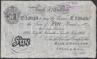 Bank of England, Cyril P. Mahon, £5, Newcastle on Tyne, 10 July 1925, serial number 297/U 12923, a few stamps and...