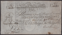 Milford & Pembrokeshire Bank, for Chas. Philipps, Thos. Philipps & Co., 1 Guinea, 30 December 1809, serial number...