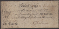 Newark Bank, for Pocklington, Dickinson, Hunter and Co., £1, 14 October 1806, serial number 83, Dickinson...