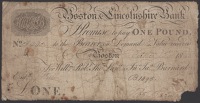 Boston & Lincolnshire Bank, for Willm, Robt, Thos, Lawce & Jn Jas Barnard, £1, 1st October 1814, serial number...