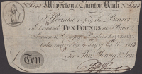 Milverton & Taunton Bank, for Thos Young & Son, £10, 4 June 1813, serial number L133, Thomas Young signature,...