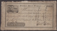 Royds Iron Works, Leeds, for Saml Popplewell, Richd Pullan & Josh. Shaw., 1 Guinea, 6 April 1810, serial number...