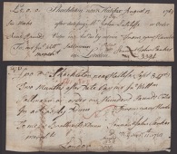 Shackleton near Halifax, a payment order for £5, 13 August 1763, serial number 3394, also a payment order for...