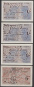 States of Jersey, 6 Pence, ND (1942), serial number 530304, and 1 Shilling (3), ND (1942), serial numbers 17884,...