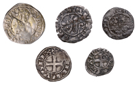 ANGLO GALLIC, Henry II, Denier, for Aquitaine, 0.83g/4h (E 1; S 8001); Edward II, Obole, crown over pellet in second...