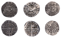 Henry VI, Leaf-trefoil issue, Halfpenny, trefoils by neck, leaf on breast, 0.39g/7h (N 1500; S 1912); Leaf-Pellet...