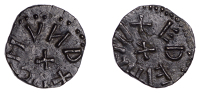 Archbishops of York, Wigmund (837-49), Styca, Edelhelm, vigmvnd around cross, rev. edelheiii around cross, 1.14g/12h...