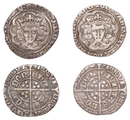 Edward IV (Second reign, 1471-1483), Groats (2), both London, class XXI, mm. heraldic cinquefoil, rose on breast and...