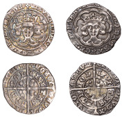 Edward IV (Second reign, 1471-1483), Groats (2), both London, class XIV, mm. annulet, trefoils on cusps, saltire...