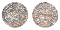 Cnut (1016-1035), Penny, Short Cross type, London, Beorhtmær, +brihtmær o lv, 1.04g/3h (BEH 2038; N 790; S 1159)....