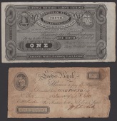 Provincial Banknotes, a small group comprising National Equitable Labour Exchange, 1 Hour, 2833, Leeds Bank, £1, 9...