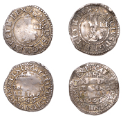 Charles I (1625-1649), Oxford mint, Threepences (2), both 1646/4, mm. lis on obv. only, Rawlins’ die, unsigned,...