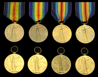 Victory Medal 1914-19 (8) (21987 Pte. E. Buss. C. Gds.; 15722 Pte. J. D. Preston. R. Scots; 75686 Pte. M. Close....