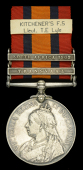 Queen’s South Africa 1899-1902, 2 clasps, Transvaal, South Africa 1902 (Lieut: T. F. Lyle, Kitchener’s F.S.)...