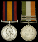Pair: Private M. McDonald, 2nd Royal Highlanders

Queen’s South Africa 1899-1902, no clasp (6269 Pte. M....