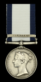 Naval General Service 1793-1840, 1 clasp, Algiers (Jo[hn M]oore.) three letters of name erased, heavily polished and...