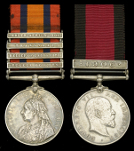 Pair: Lance-Sergeant C. P. Landsberg, Natal Police

Queen’s South Africa 1899-1902, 4 clasps, Tugela Heights,...