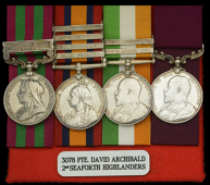 Four: Corporal D. Archibald, 2ns Seaforth Highlanders

India General Service 1895-1902, 1 clasp, Relief of Chitral...