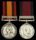 Pair: Gaoler S. A. Bransgrove, Natal Police

Queen’s South Africa 1899-1902, 1 clasp, Natal (1659 2nd Cl: Sjt:...