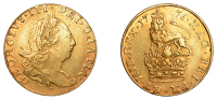 George III (1760-1820), Pre-1816 issues, Pattern Third-Guinea, 1776, by R. Yeo, in gold, laureate bust right, rev....