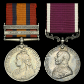 Pair: Staff Quartermaster Sergeant W. M. McRill, Army Pay Corps

Queen’s South Africa 1899-1902, 2 clasps, Cape...
