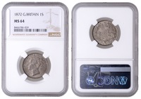 Victoria (1837-1901), Shilling, 1872, die 36 (ESC 3042; S 3906A). Prettily toned, good extremely fine [Graded by NGC...