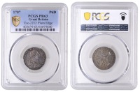 George III (1760-1820), Pre-1816 issues, Proof or Pattern Sixpence, 1787, by L. Pingo, with semée of hearts, dotted...