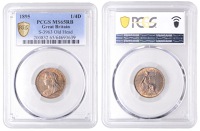 Victoria (1837-1901), Farthing, 1895 (S 3963). Prettily toned with much original colour, mint state [Graded by PCGS...