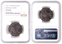 Sierra Leone, Sierra Leone Co., Proof Cent, 1791 [struck 1793], edge plain, 6h (Vice FT 9A; KM 1). Dark patina, good...