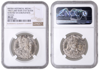 Edward VII, Coronation, 1902, a silver medal by G.W. de Saulles, 31mm (BHM 3737). Good extremely fine [Graded by NGC...