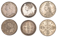 Victoria, Florins (3), 1849, with initials, 1887, Jubilee Head, 1897 (ESC 2815, 2953, 2967; S 3890, 3925, 3939) [3]....