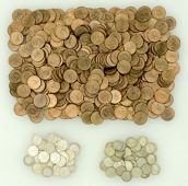 Victoria to George VI, Sixpences (2) and Threepences (28); George VI, Farthings (approx. 300); MALAYSIA, George VI,...