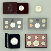 United States of America, Silver Proof set, 1992, Half Dollar to Cent; silver Proof Dollars (2), 1987 1997; silver...
