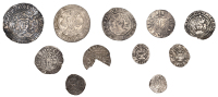 Henry VI, Annulet issue, Groat, Calais, mm. cross II, no fleur on breast, reads angl’, annulets in second and...