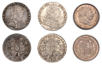 George III, Shillings (3), 1787 (2), 1817 (S 3745, 3746, 3790) [3]. The first two good fine, the last nearly...