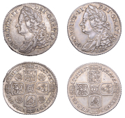 George II, Shillings (2), 1743, roses, 1745 lima (ESC 1720, 1724; S 3702, 3703) [2]. Both good very fine, toned	...