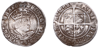 Henry VIII (1509-1547), Second Coinage, Groat, Tower mint, mm. lis, bust D, reads agl z franc’, saltires in forks,...