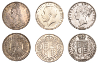 Victoria, Halfcrowns (2), 1875, 1887 (ESC 2746, 2771; S 3889, 3924); George V, Halfcrown, 1915 (ESC 3714; S 4011)...