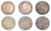 Charles II, Halfcrowns (3), 1663, 1671, 1676 (ESC 438, 457, 471; S 3361, 3366-7) [3]. Poor to fine	 £100-£120