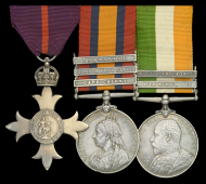 A Great War O.B.E. and Boer War group of three awarded to Major C. P. Warner, Royal Army Service Corps, late 15th...