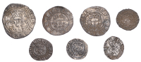 Henry VI, Annulet issue, Halfgroat, Calais, mm. cross II, 9-arc tressure, 1.64g/9h (N 1429; S 1840); Pennies (2),...