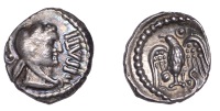 British Iron Age, ATREBATES and REGNI, Epaticcus (c. AD 20-40), silver Unit, Eagle type, bust right, wearing...