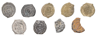 British Iron Age, CANTII, cast Potin Unit, Angular Bull type, outline head right, central pellet, rev. outline bull...