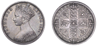 Victoria (1837-1901), Florin, 1849, with initials (ESC 2815; S 3890). Better than very fine, rather attractively...