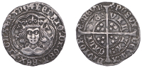 Henry VI (First reign, 1422-1461), Annulet issue, Groat, Calais, mm. cross II, no fleur on breast, reads angl’,...
