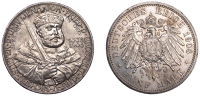 Germany, Saxe-Weimar-Eisenach, Wilhelm Ernst, 5 Mark, 1908, 350th Anniversary of Jena University, Berlin (Dav. 849;...