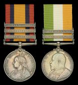 Pair: Private A. Chick, Duke of Cornwall’s Light Infantry 

Queen’s South Africa 1899-1902, 3 clasps, Cape...
