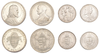Hungary, Miklós Horthy, 5 Pengö, 1938, 900th Anniversary of St. Stephen’s Death, 1939, Admiral Horthy’s...